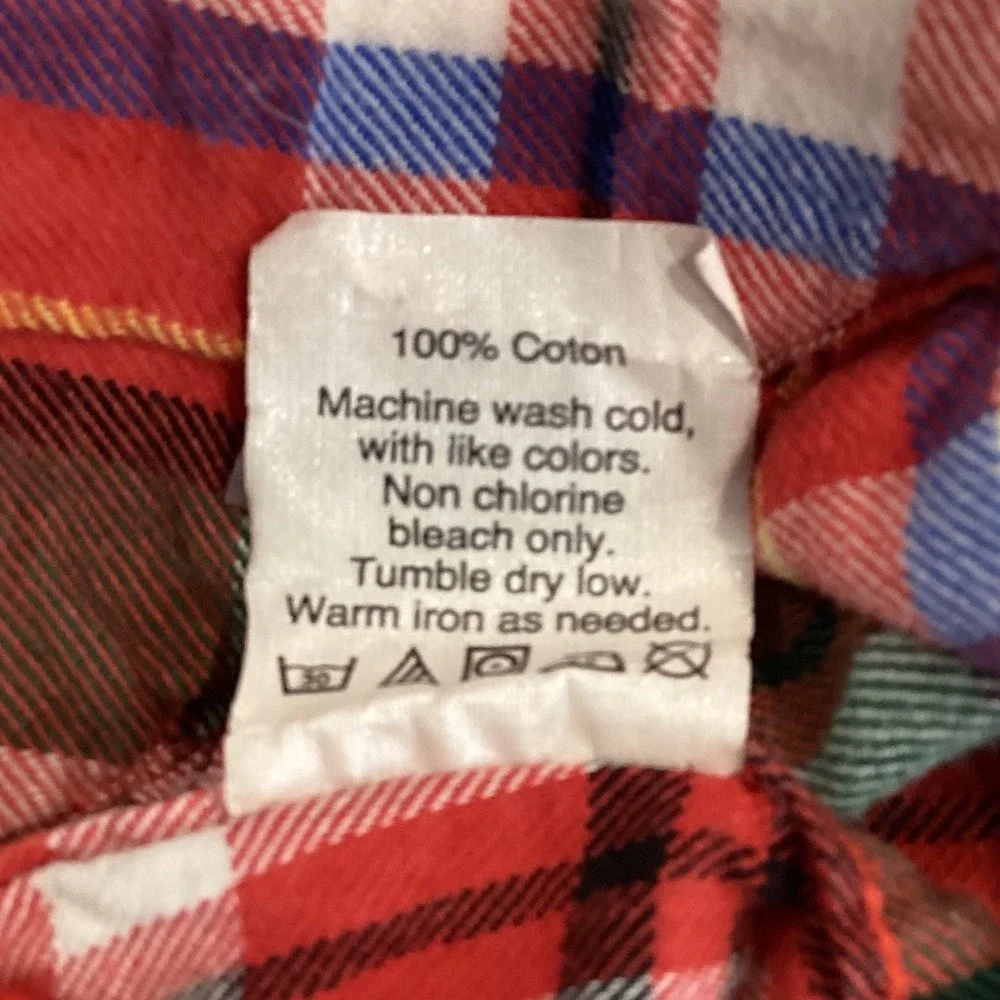 J. Crew Womens Red White Plaid Pajama Pants Cotton Tartan Pjs- Medium